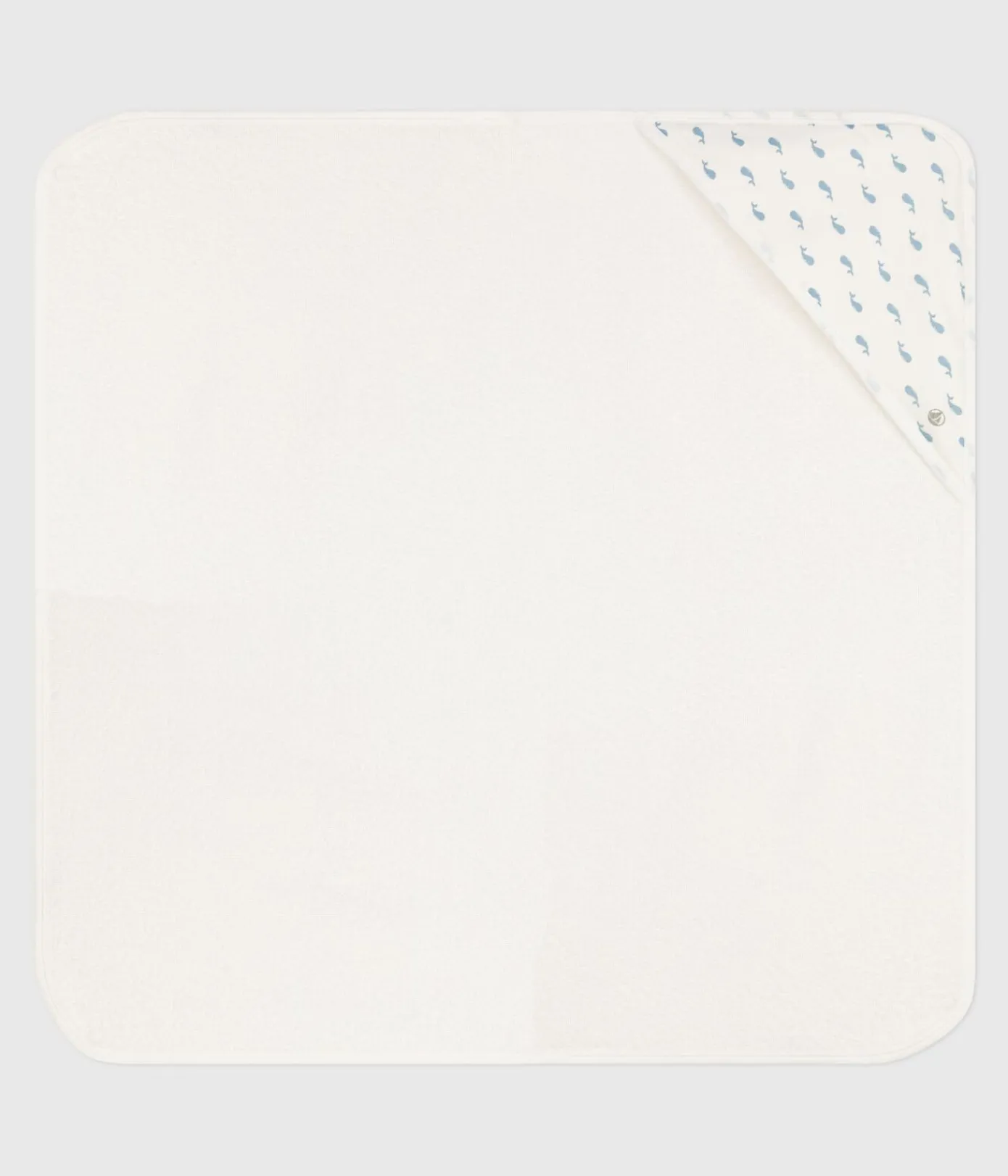 Petit Bateau Badetücher, Badecapes|Newborn*Viereckiges Baby-Badetuch aus Baumwolle MARSHMALLOW/ ADRIATIC