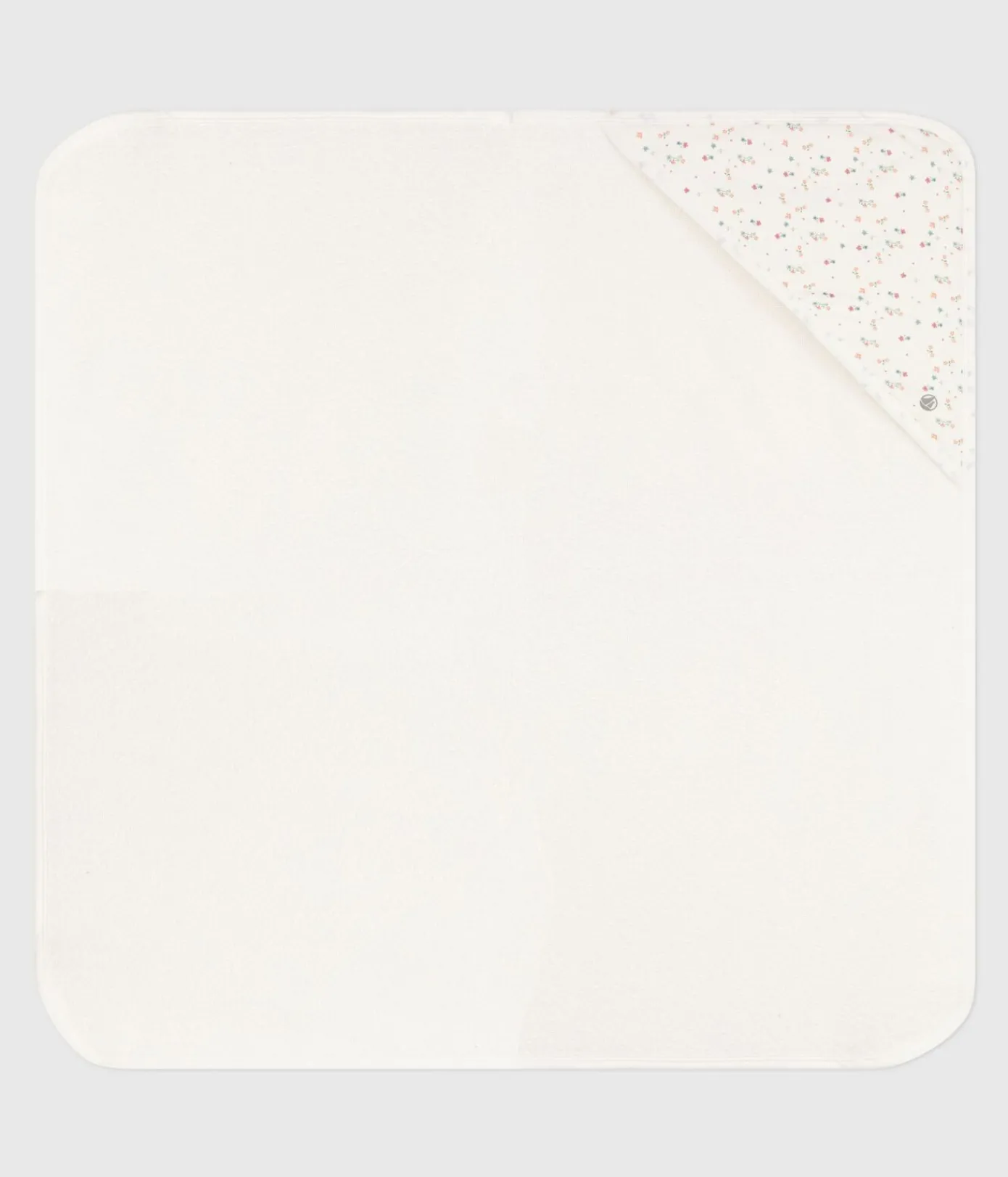 Petit Bateau Badetücher, Badecapes|Newborn*Viereckiges Baby-Badetuch aus Baumwolle weiss MARSHMALLOW/weiss MULTICO