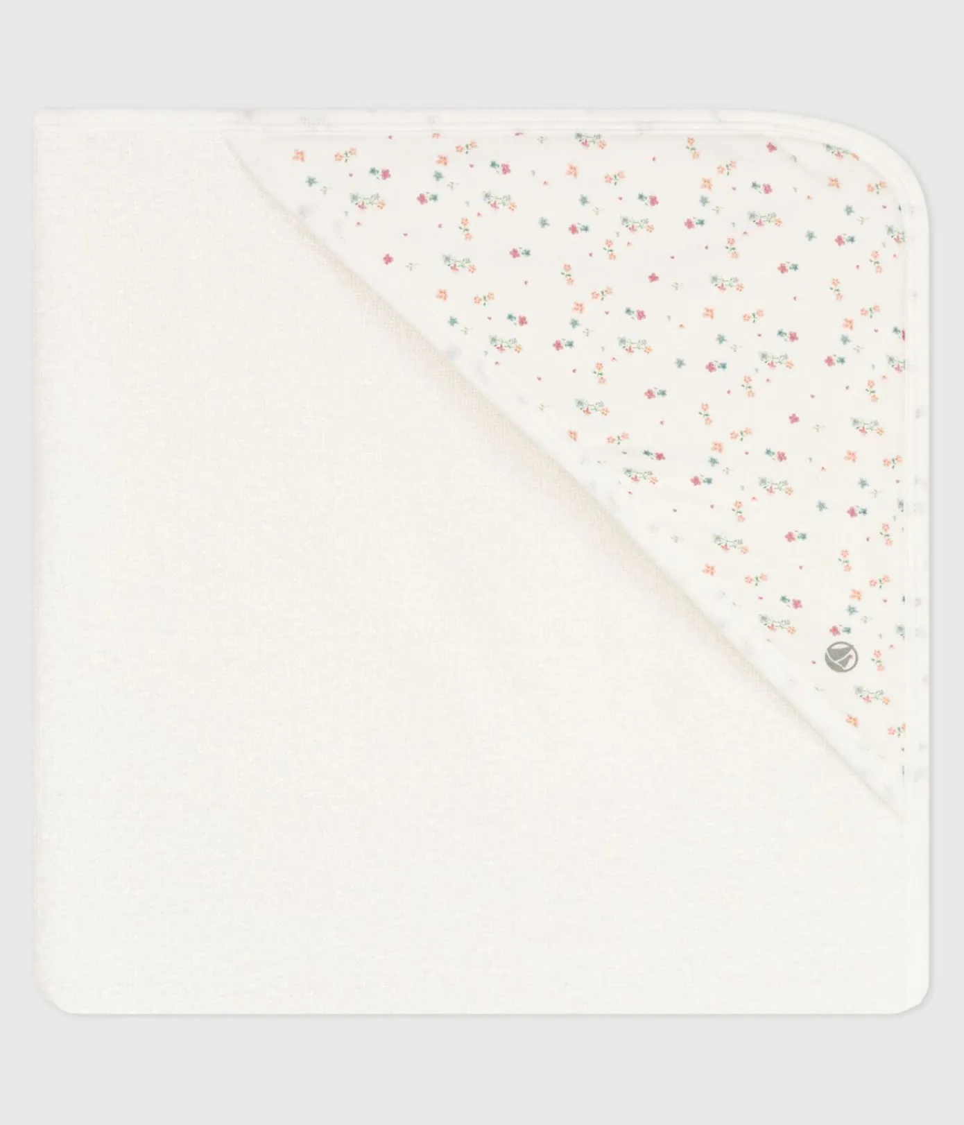 Petit Bateau Badetücher, Badecapes|Newborn*Viereckiges Baby-Badetuch aus Baumwolle weiss MARSHMALLOW/weiss MULTICO