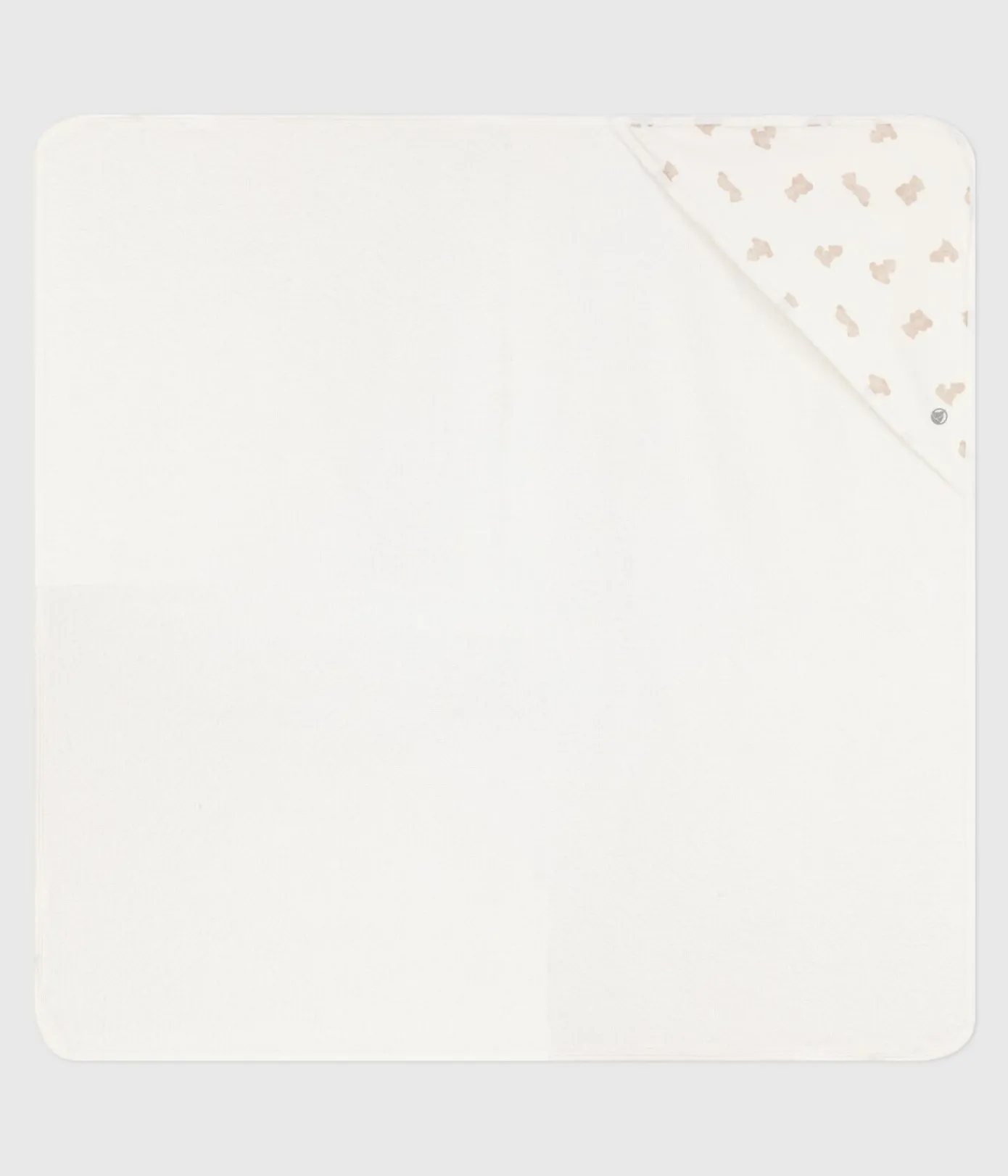 Petit Bateau Badetücher, Badecapes|Newborn*Viereckiges Baby-Badetuch aus Baumwolle MARSHMALLOW/ BRUN