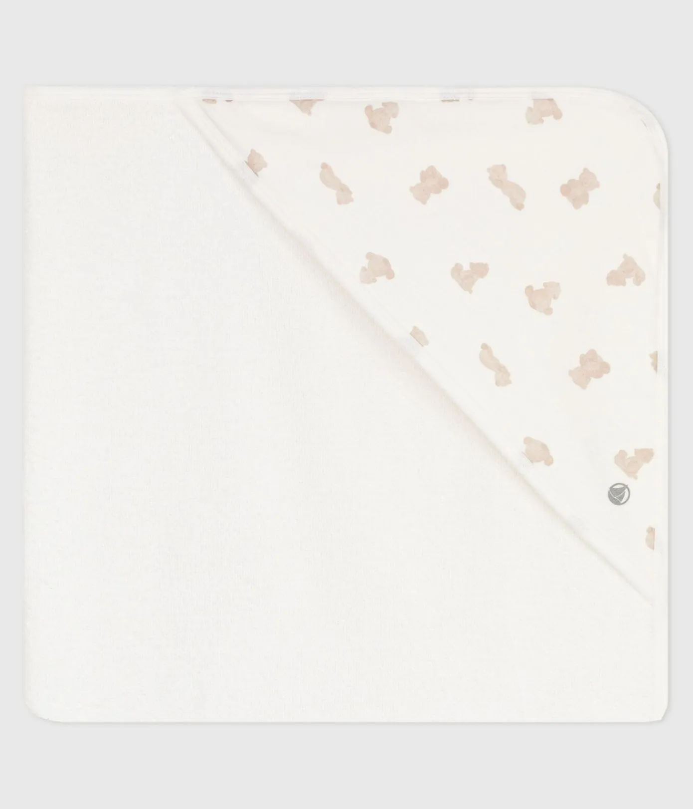 Petit Bateau Badetücher, Badecapes|Newborn*Viereckiges Baby-Badetuch aus Baumwolle MARSHMALLOW/ BRUN