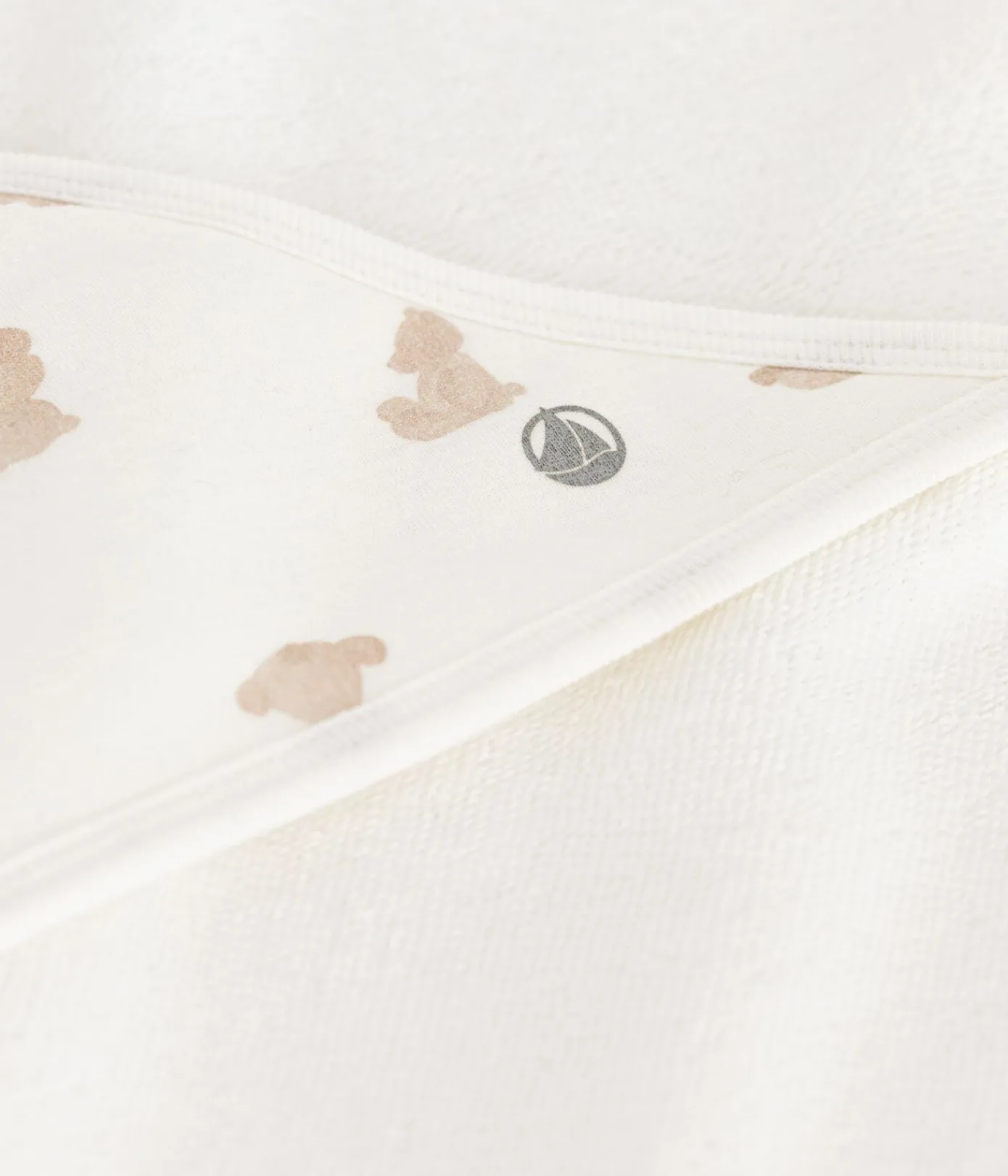 Petit Bateau Badetücher, Badecapes|Newborn*Viereckiges Baby-Badetuch aus Baumwolle MARSHMALLOW/ BRUN