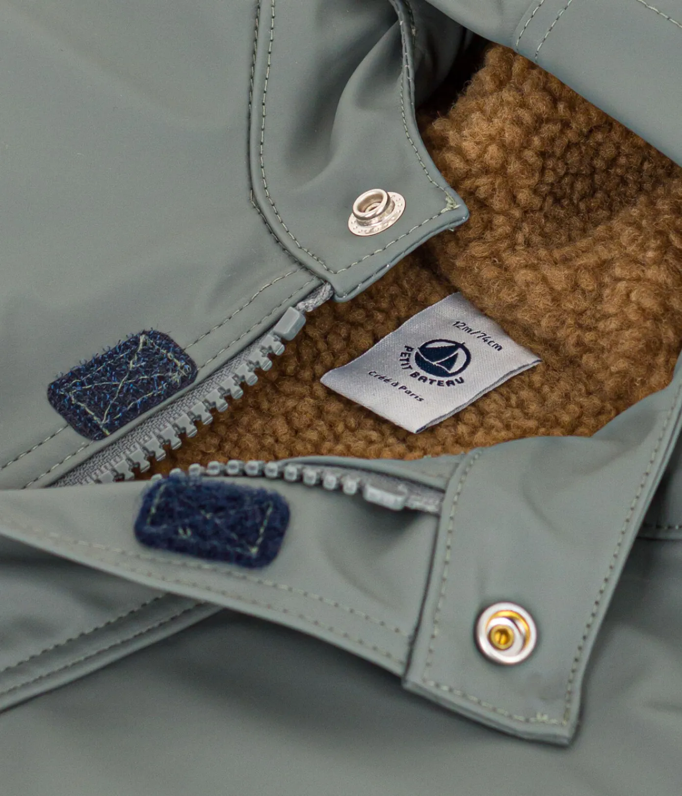 Petit Bateau Jacken, Anoraks*Warme Baby-Regenjacke grün THUYA