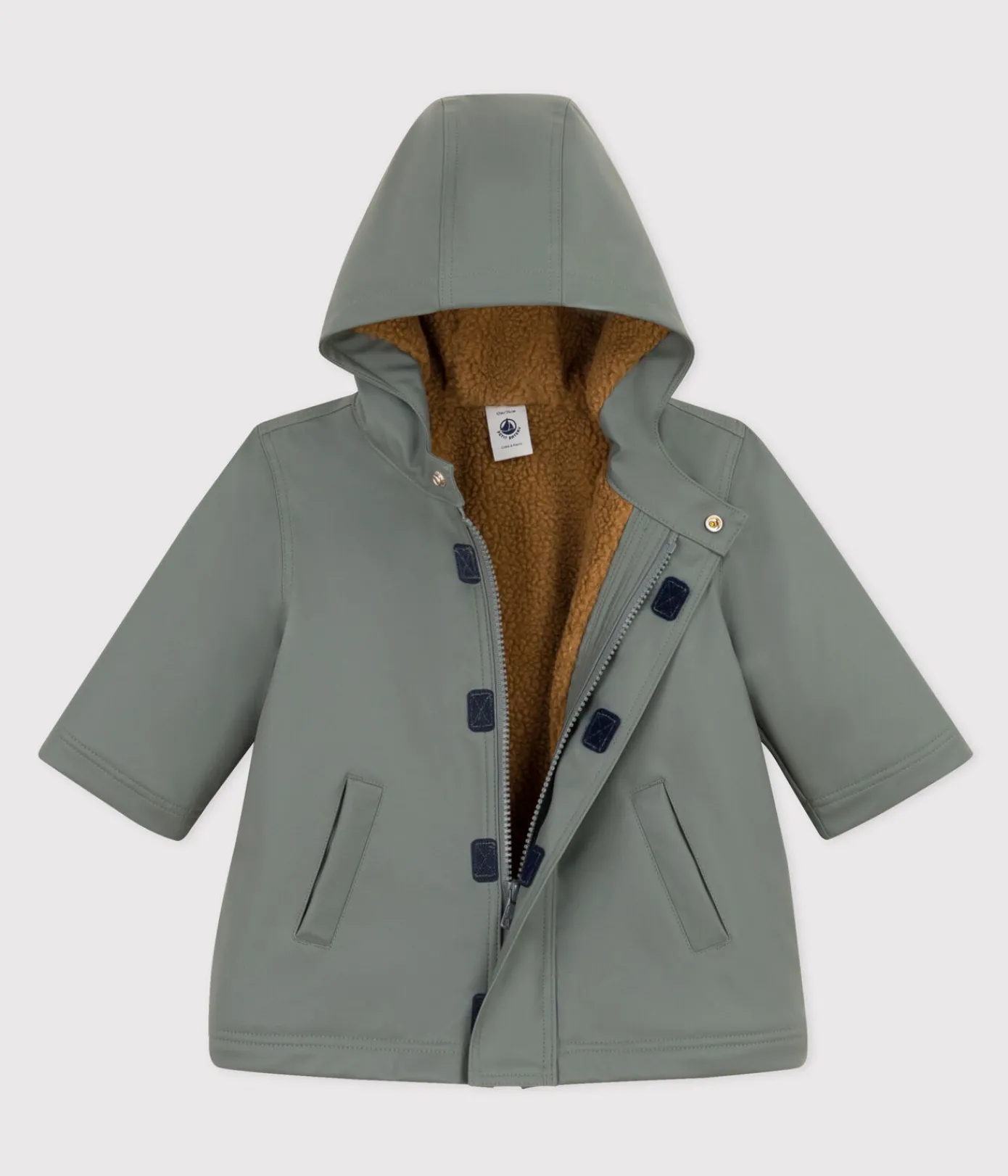 Petit Bateau Jacken, Anoraks*Warme Baby-Regenjacke grün THUYA