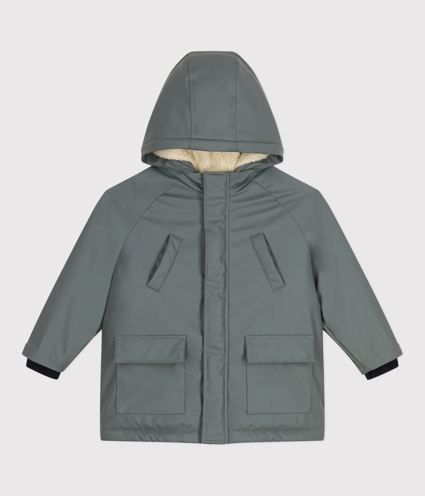 Petit Bateau Mäntel, Jacken, Regenjacken*Warme Kinder-Regenjacke aus Sherpa für Mädchen und Jungen grün THUYA