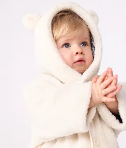 Petit Bateau Jacken, Anoraks*Wattierter Baby-Mantel mit Kapuze aus Sherpa naturfarben MILK
