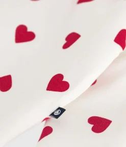 Petit Bateau Sets, Overalls & Latzhosen|Newborn*Wattierter Baby-Overall aus Baumwolle mit Herzmotiv weiss MARSHMALLOW/ROT TERKUIT