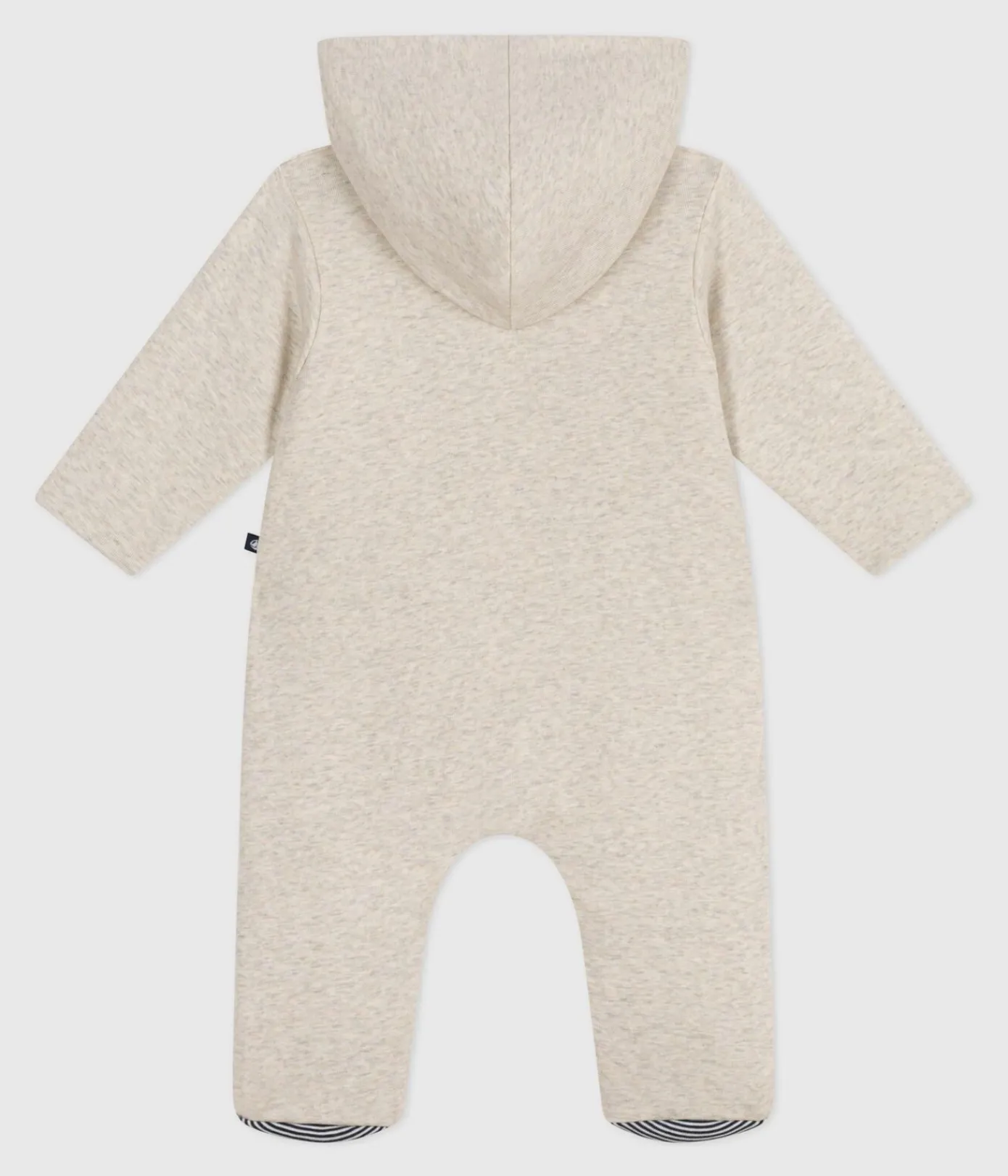 Petit Bateau Sets, Overalls & Latzhosen|Newborn*Wattierter Baby-Overall mit Kapuze und Füßchen, einfarbig beige MONTELIMAR CHINE