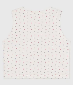 Petit Bateau Pullover, Cardigans*Wendbare Baby-Weste aus bedruckter Baumwolle weiss MARSHMALLOW/weiss MULTICO