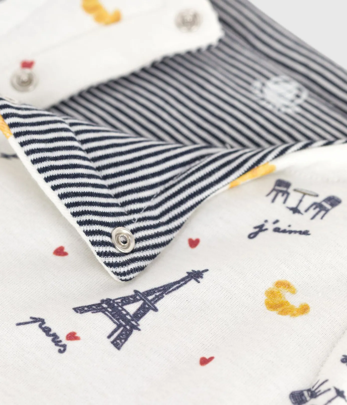 Petit Bateau Pullover, Cardigans*Wendbare Baby-Weste aus bedruckter Baumwolle MARSHMALLOW/ ADRIATIC