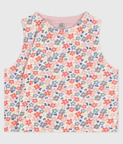 Petit Bateau Pullover, Cardigans*Wendbare Baby-Weste aus bedruckter Baumwolle weiss MARSHMALLOW/rosa JOLI