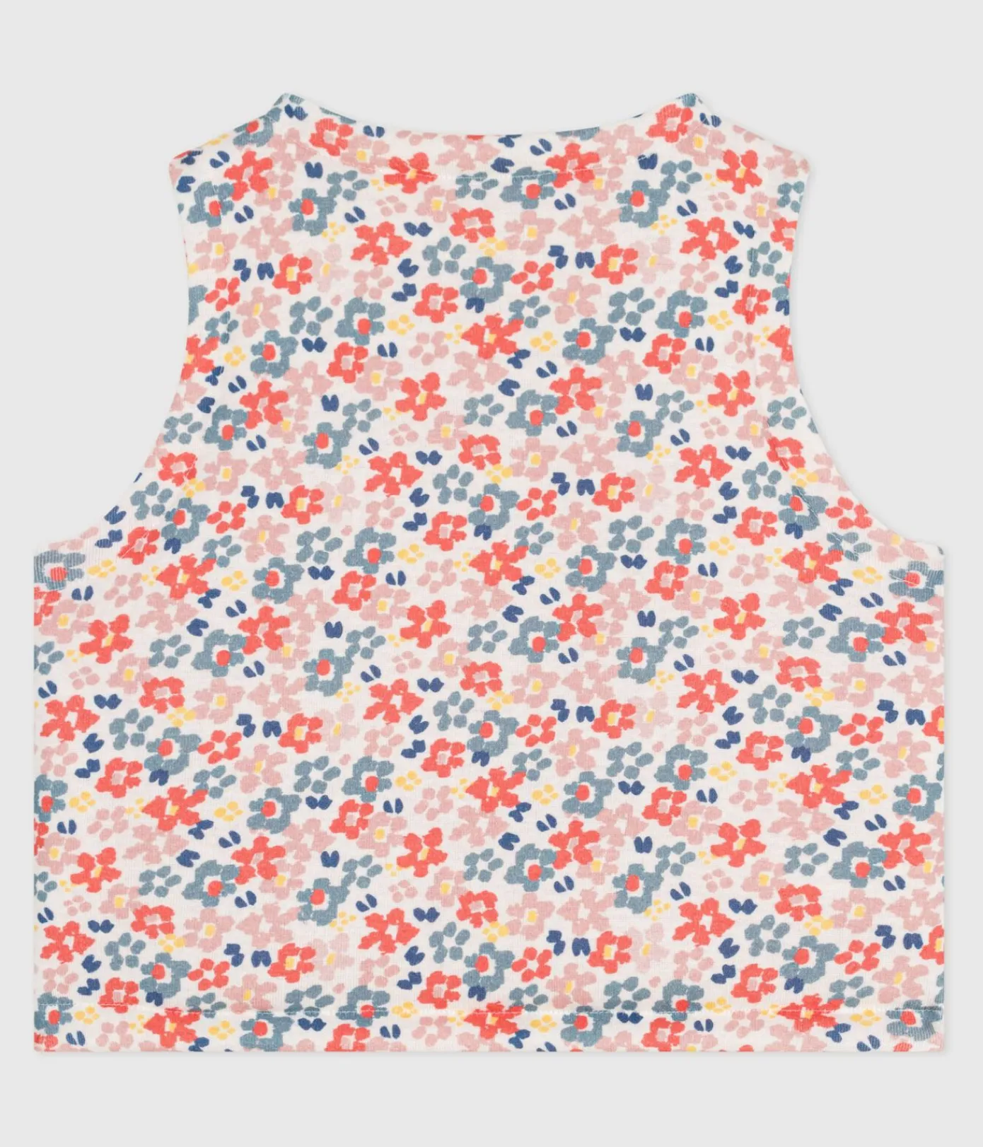 Petit Bateau Pullover, Cardigans*Wendbare Baby-Weste aus bedruckter Baumwolle weiss MARSHMALLOW/rosa JOLI