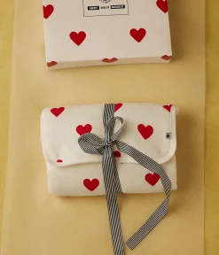 Petit Bateau Lätzchen​|Newborn*Wickelunterlage aus Baumwolle für Babys weiss MARSHMALLOW/ROT TERKUIT