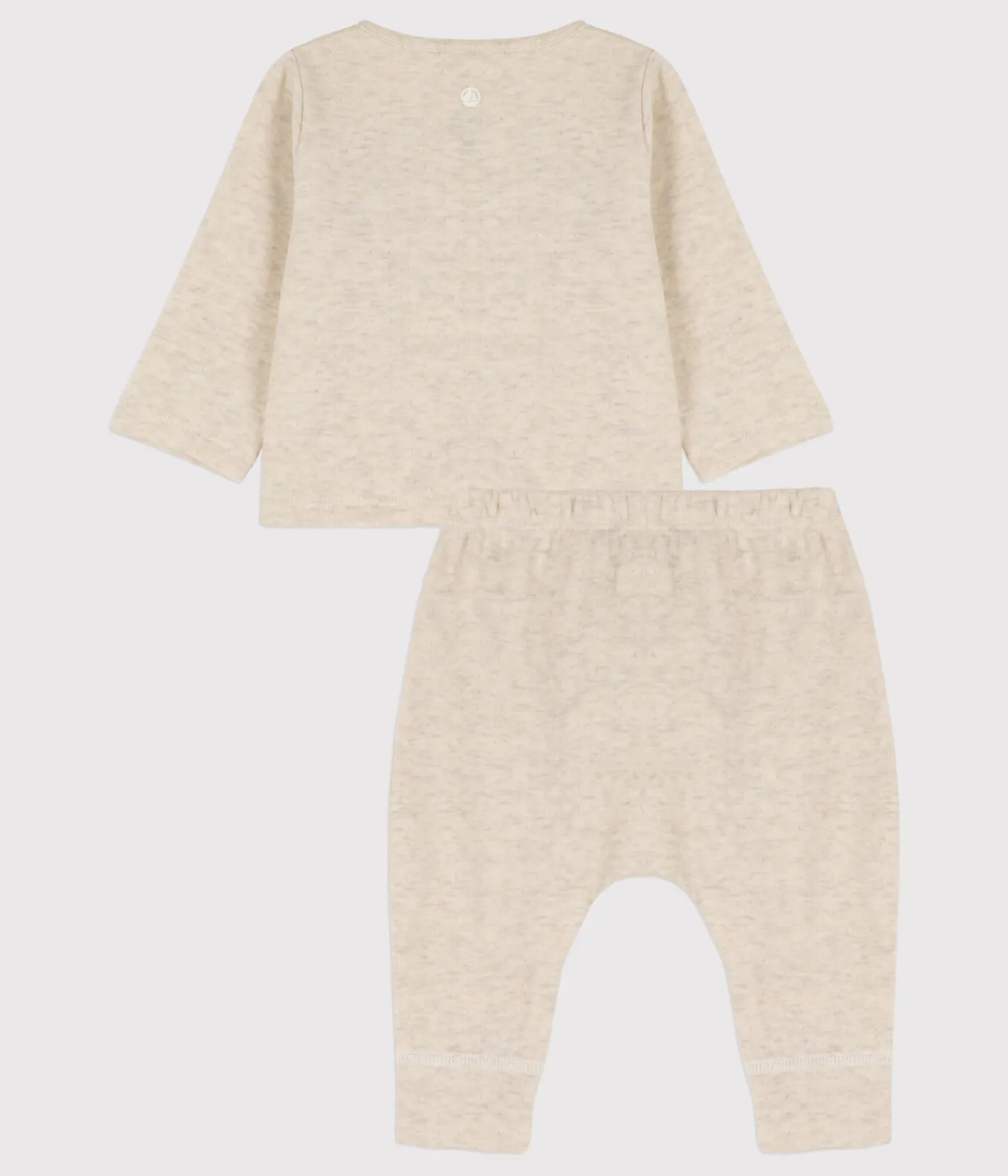 Petit Bateau Sets, Overalls & Latzhosen|Newborn*Zweiteiliges Baby-Set aus Bio-Doppeljersey beige MONTELIMAR CHINE